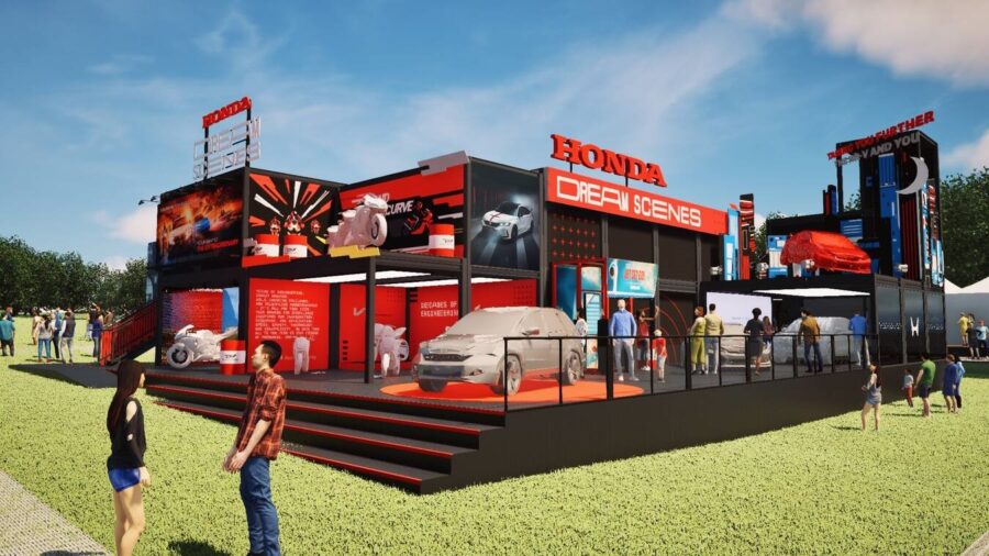 zo komt de honda-stand tijdens festival of speed 2025 er ongeveer uit te zien